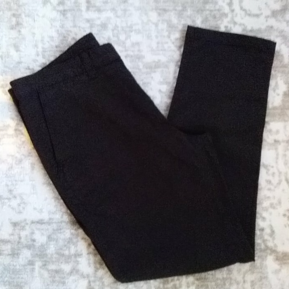 george slim straight black pants
